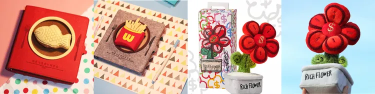 超有趣設計的吃貨活頁手帳本及有錢花 RICH FLOWER。業者提供
