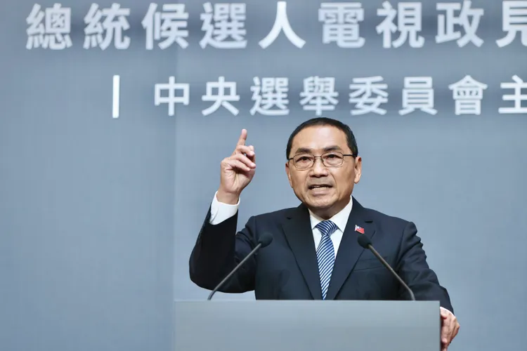 侯友宜政見發表會談治安、經濟、綠電等議題。林林攝