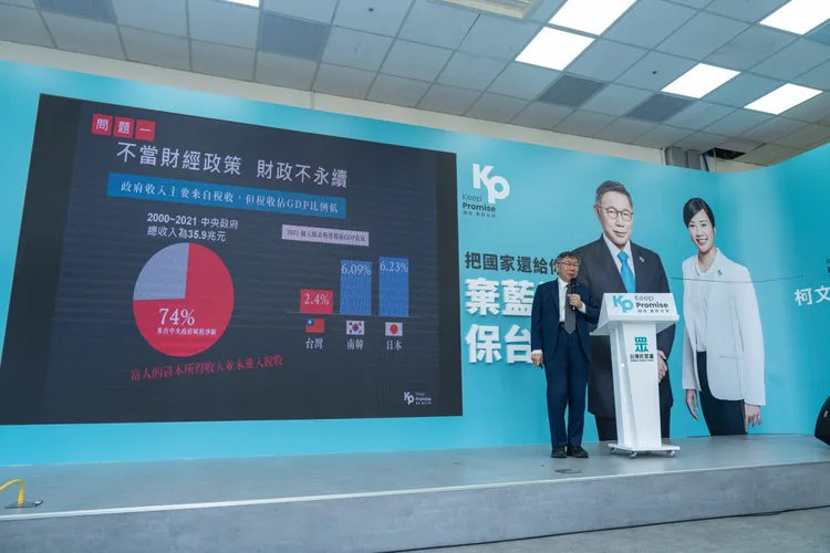 柯文哲指出當前金融政策的問題。民眾黨提供