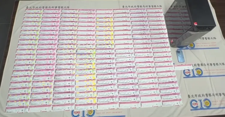 警方逮黃牛起獲數十張亞錦賽門票。資料照片