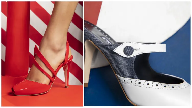 鮮紅色高跟鞋以及涼鞋為本季必備。品牌提供