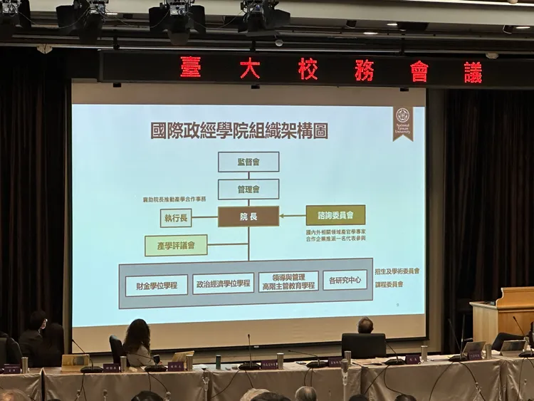 國際政經學院架構。王良博攝