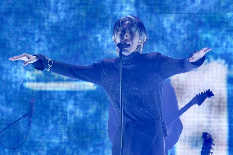 林宥嘉唱到一半哭訴。林林攝