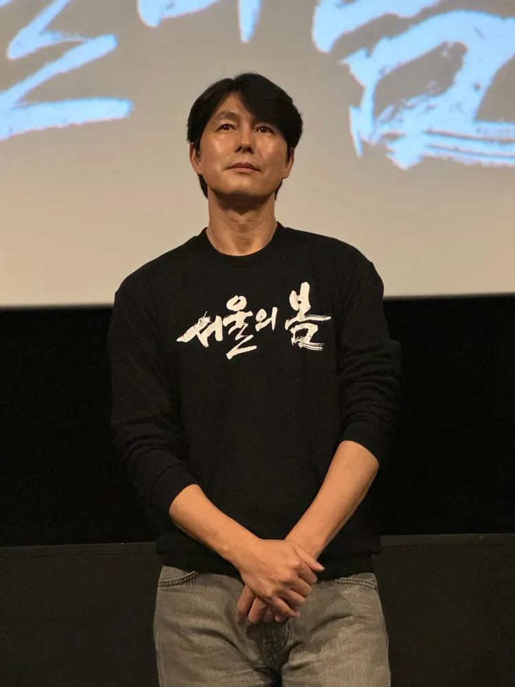 鄭雨盛賣力宣傳，跑了217場《12.12：首爾之春》的戲院活動。翻攝Plus M