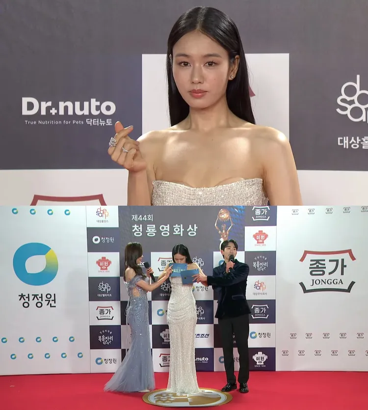 安恩真提到上月在青龍獎紅毯NuBra見客，當時非常慌張。翻攝KBS YouTube