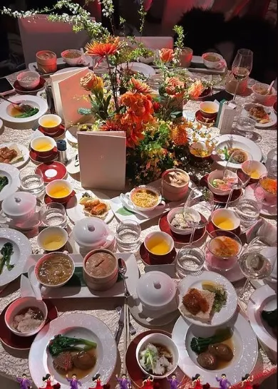 婚宴菜色。翻攝王令塵IG