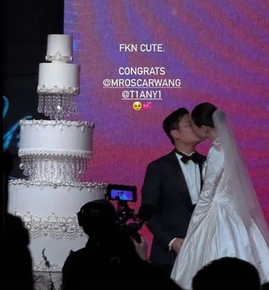 新人甜蜜親吻。翻攝王令塵IG