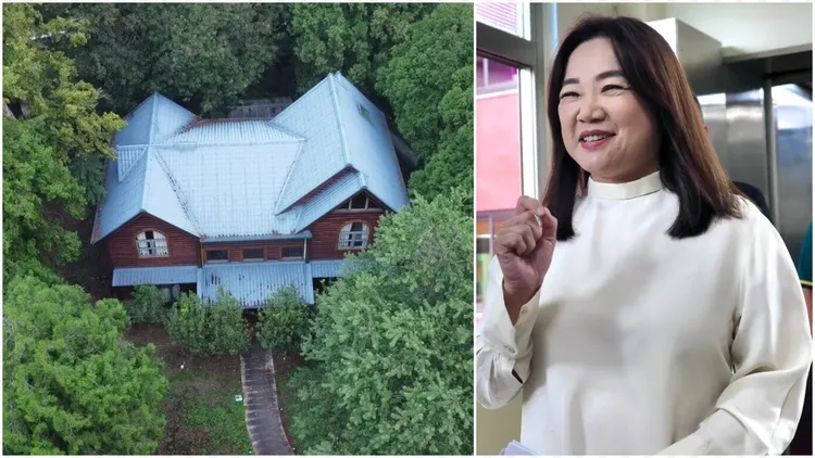 在南投埔里國有地蓋700坪莊園，馬文君稱依法承租。左圖中央社、右圖資照