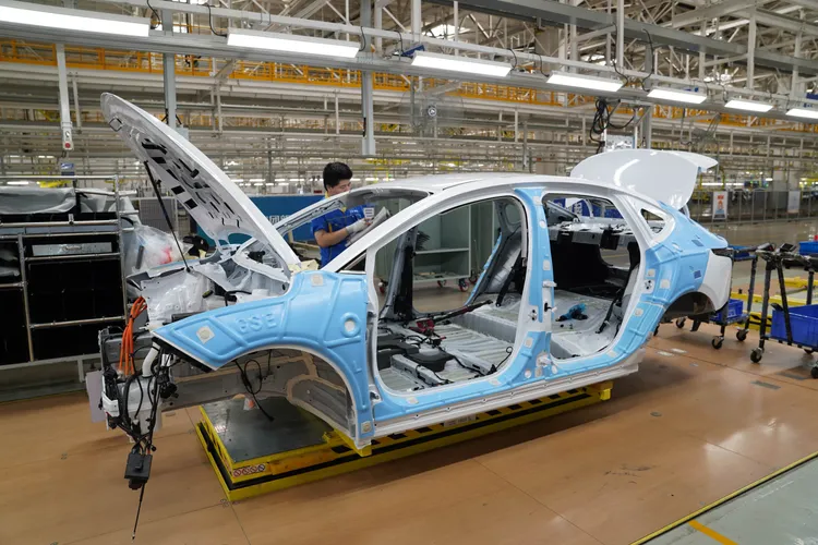 浙江寧波領克汽車工廠。新華社