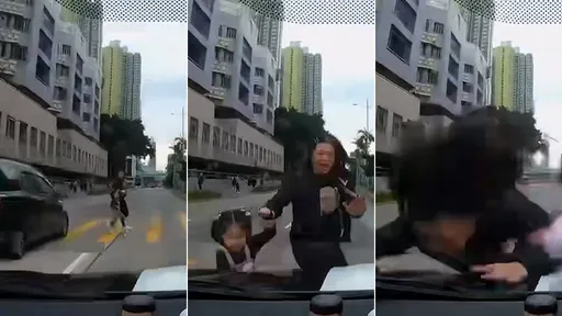 驚悚片｜媽帶5歲女衝馬路　逼停一輛「再來一輛把她們撞飛」