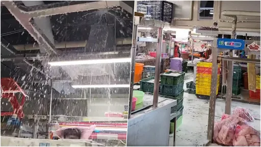 市場「下雪」地上一片白！原因曝光　受汙食材全銷毀