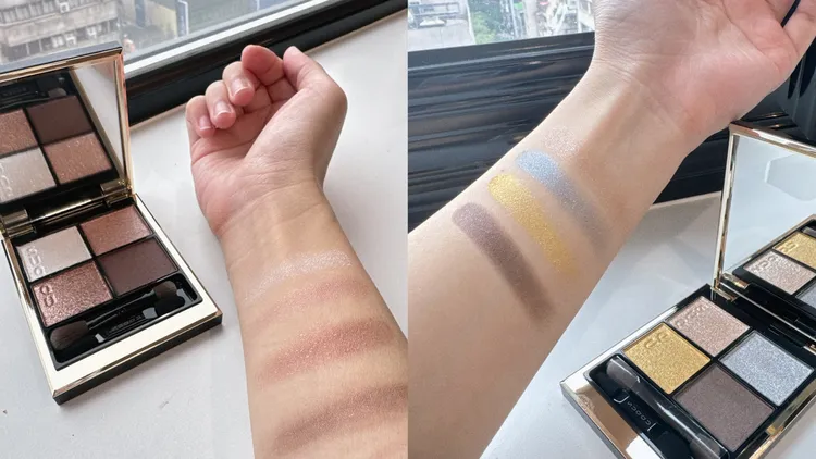 晶采盈緻眼彩盤#129（左）、#130（右），各2600元。張家玲攝