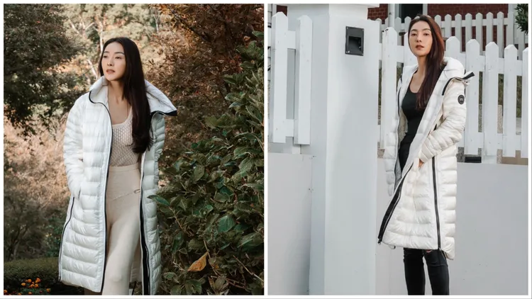 吳速玲以2套造型示範Roxboro大衣。品牌提供