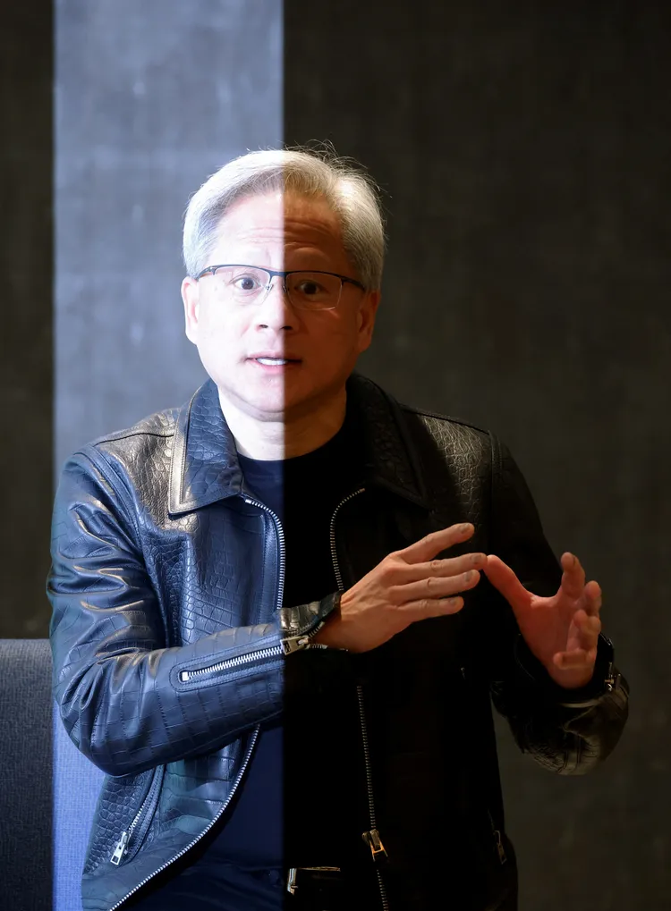 黃仁勳訪新加坡。路透社