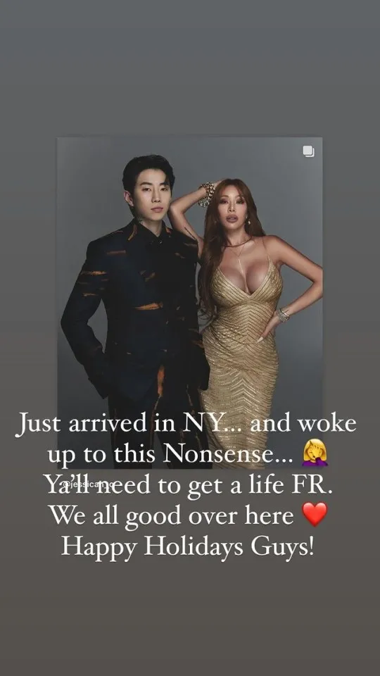 Jessi（右）也表示跟朴宰範沒有任何問題。翻攝Jessi IG