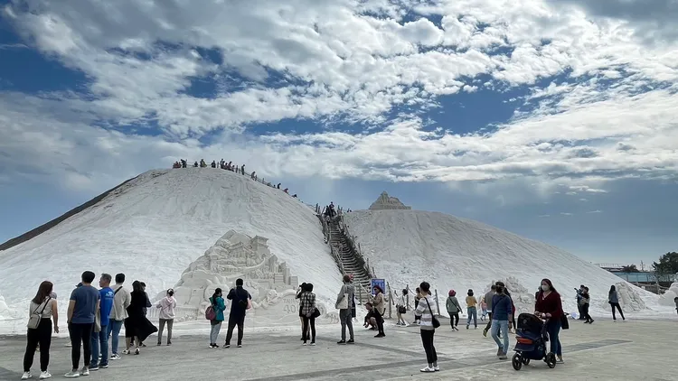 「一見雙雕」在七股鹽山登場。雲管處提供
