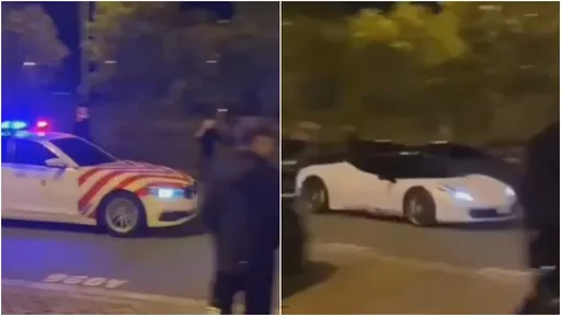 國道警紅斑馬猛追白色法拉利　「超派」炸街網楞：跟得上？