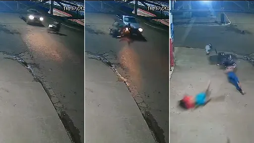 驚悚片|女生機車3貼「零停頓衝路口」 遭汽車撞飛1死2重傷