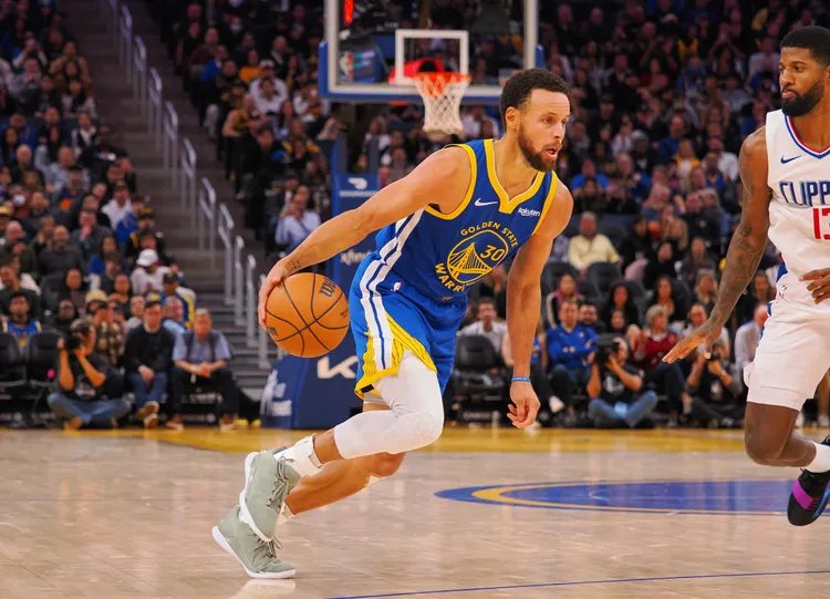 上月30日，柯瑞率勇士對戰快艇。路透社