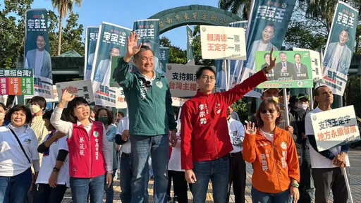 響應賴清德輔選動員令! 湧言會立委「南北連線」視訊站路口