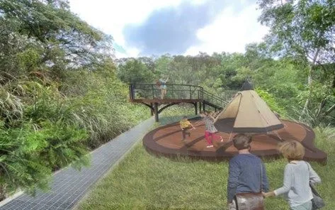 貴子坑露營場完工模擬圖。大地處提供