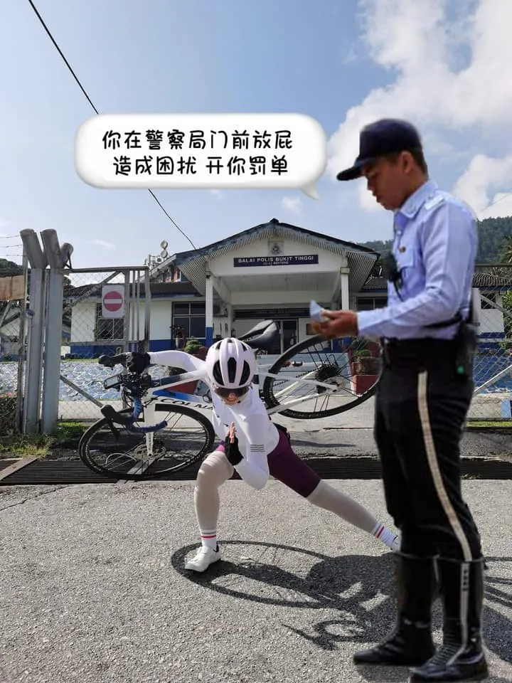 單車姐被開單也臨危不亂。翻攝《P圖公社》社團