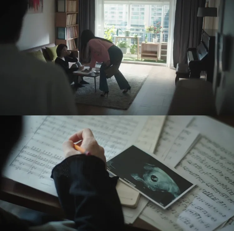 李偲源第4集拿著小孩的超音波照片，想李英愛嗆聲。翻攝Disney+