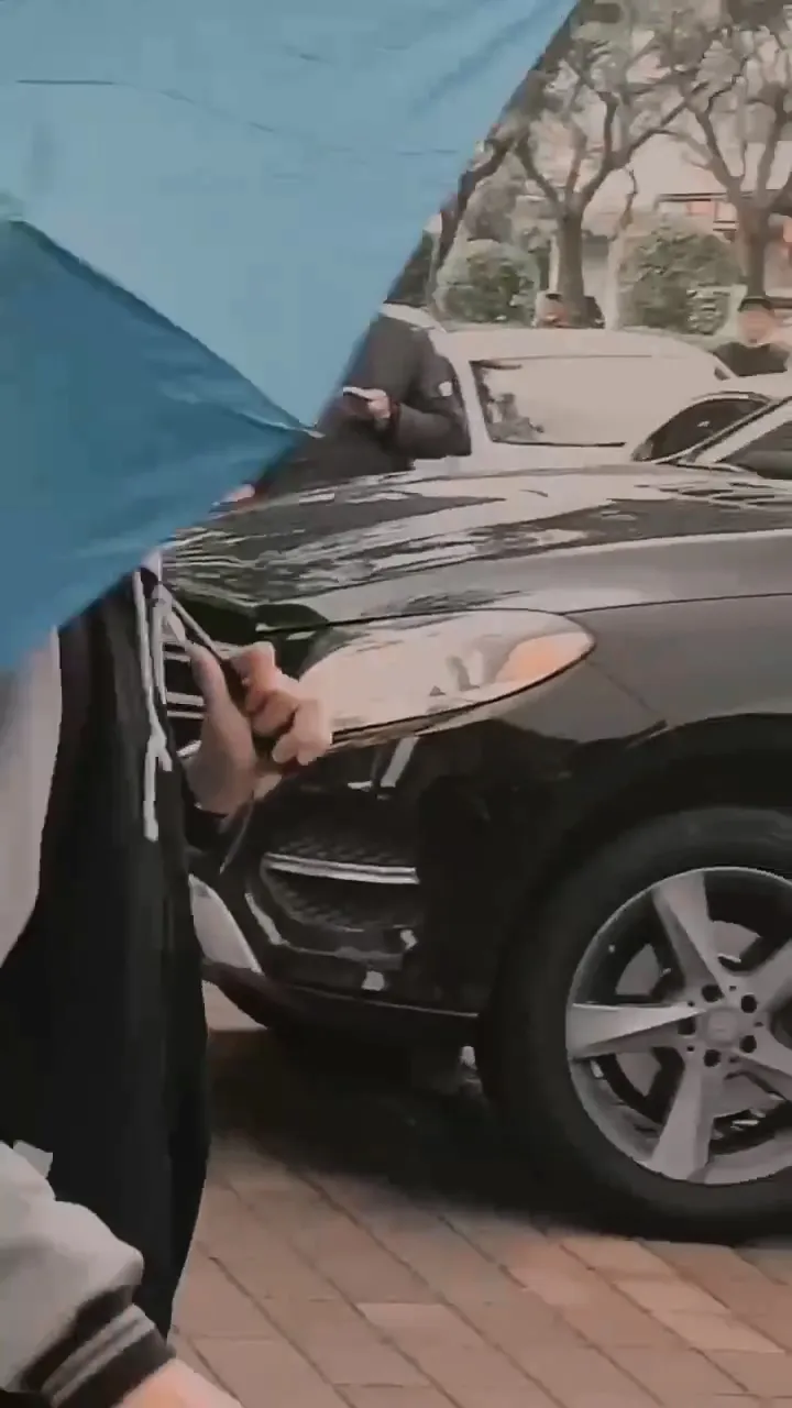 陳男駕車衝進人行道，作勢衝撞學生。民眾提供