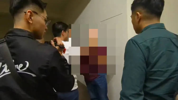 警方昨夜到洪男住處將他逮捕。翻攝畫面