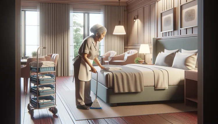 旅宿業者認為，中高齡或二度就業婦女的體力，可能難以負荷房務工作。示意圖，《壹蘋新聞網》製圖