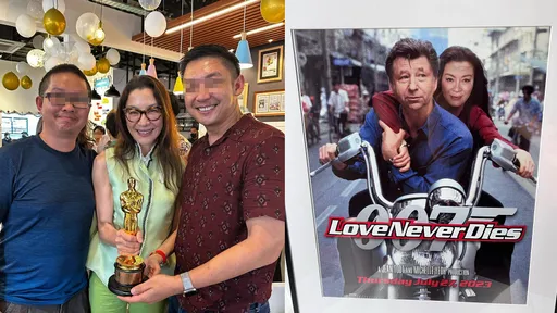 楊紫瓊帶新婚夫回大馬娘家開趴　親友搶握小金人「好重」