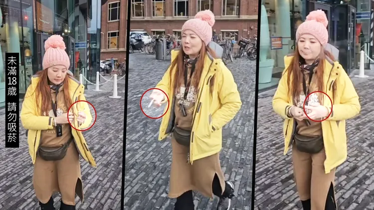 侯沁潔跟團抽菸不聽勸阻。讀者提供