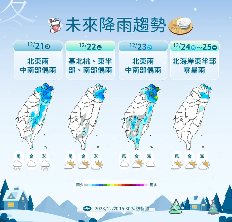 未來降雨趨勢。氣象署提供