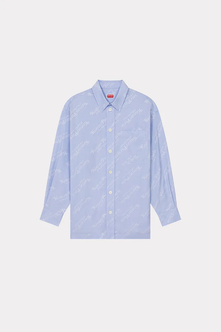 KENZOxVERDY天空藍Monogram提花寬版襯衫，2萬2800元。品牌提供