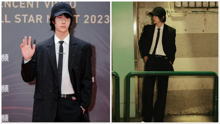 王一博紅毯選擇CELINE春裝，也是全球首穿。翻攝王一博官方資訊微博