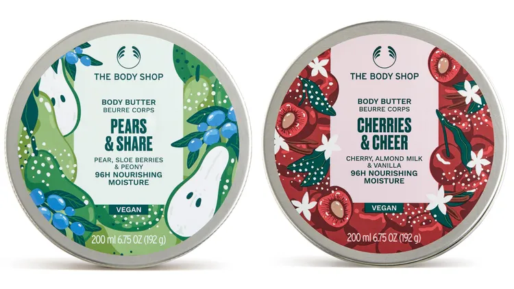 「歡沁櫻桃」與「晨曦陽梨」滋養霜 ，各200ml／1080元。品牌提供