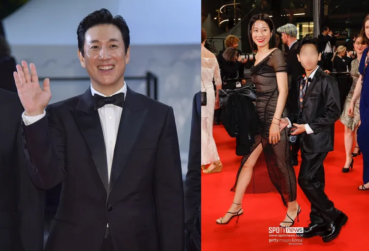 李善均（左圖）今年5月受邀參加坎城影展，田慧振還帶著2個兒子，全家到場力挺。翻攝CJ ENM、SPOTV news