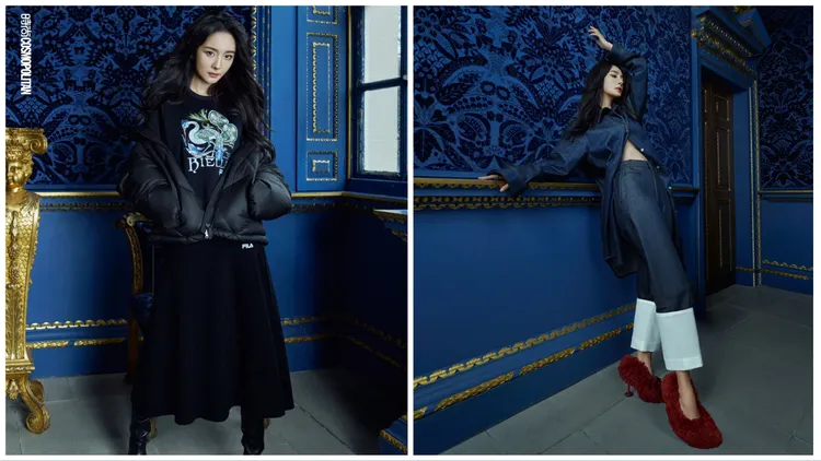 楊冪拍攝《cosmo》封面。翻攝《cosmo》微博