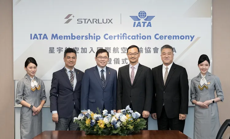 IATA台灣區總經理李育修、IATA北亞區副總裁解興權博士、星宇航空董事長張國煒、星宇航空執行長翟健華。業者提供