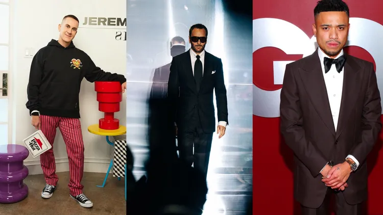 設計師Jeremy Scott（左起）、Tom Ford、Rhuigi Villaseñor在上半年接力宣布離職。翻攝Jeremy Scott、Tom Ford、Rhuigi Villaseñor IG