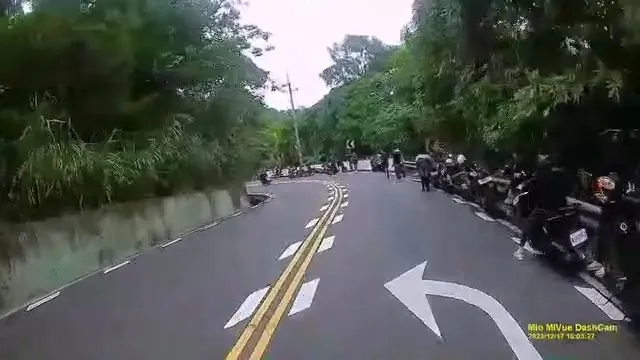 路邊聚集不少關心的車友。民眾提供