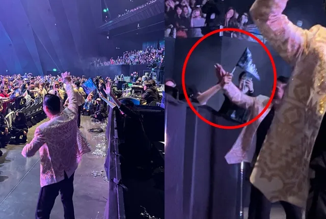 AKIRA走下台時，特地走到VIP區與林志玲擊掌。讀者提供