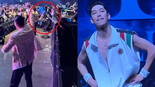 闪瞎！AKIRA北流场内合体林志玲「甜蜜击掌」　被台粉感动眼眶含泪