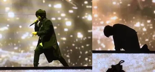 五月天阿信唱到「跪足捶地」畫面曝光 冠佑正妹女兒越洋為「阿信爸爸」應援