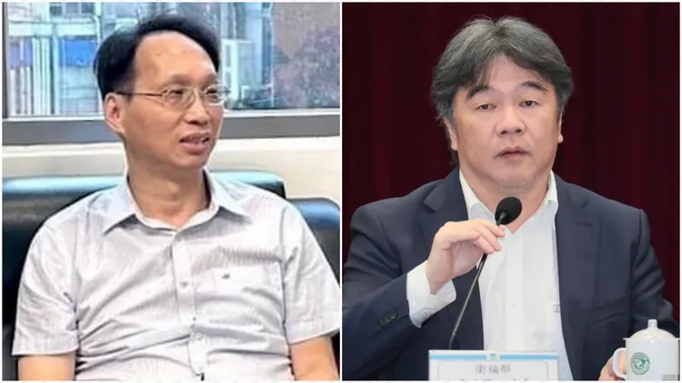 衛福部秘書處長許朝程(左)遭爆婚外情，猶如王必勝(右)翻版。左圖翻攝驗光師公會全國聯合會、右圖資照