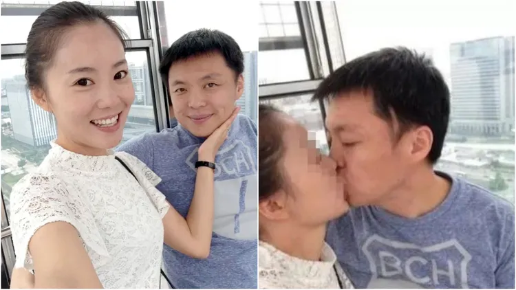 趙天麟外遇中國籍女子張晴，在東京台場摩天輪車廂內忘情擁吻。翻攝自臉書「爆政公社」、「白色正義聯盟」