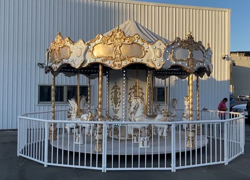 選舉也能很歡樂 魯明哲拚立委連任!競總設旋轉木馬讓大小朋友尋夢