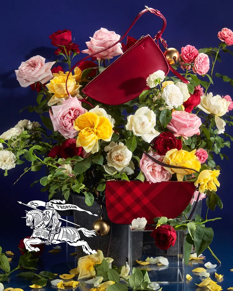 Shield梅樹紅羊皮肩背包（上）6萬9000元、梅樹紅格紋肩背包（下）5萬9000元。品牌提供