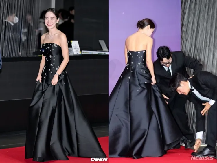 宋智孝（左）走紅毯差點出糗。翻攝OSEN、NEWSIS 