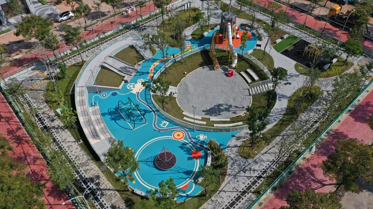 吉祥公園總工程經費約3,500萬元，開闢面積約3,291平方公尺，公園設計以影視為主要意象。工務局提供